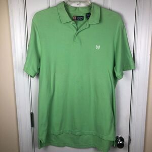 CHAPS Mens Polo Shirt XL Green 100% Cotton Preppy Collegiate Coastal Y2K Minimal